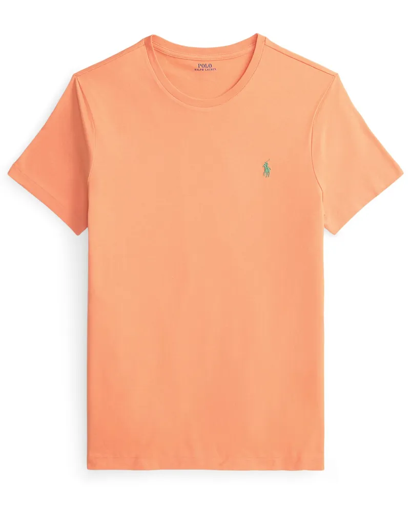 Ralph Lauren Leichtes T-Shirt mit Pony-Stickerei, Custon Slim Fit in Orange