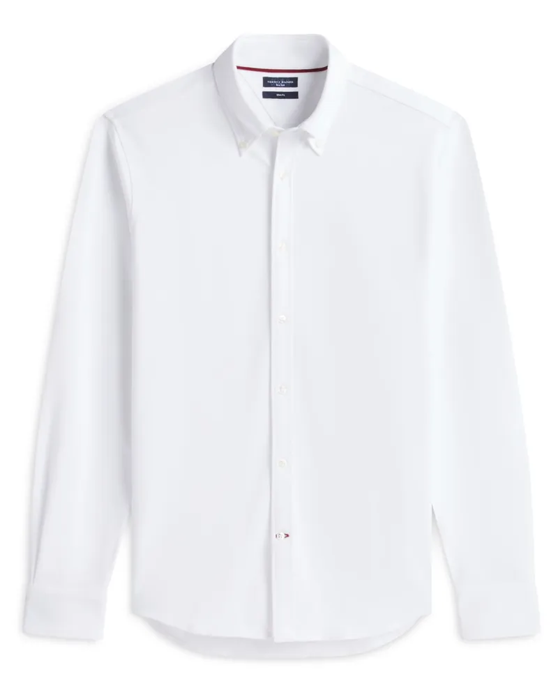 Tommy Hilfiger Oxfordhemd mit Struktur und Stretch, Slim Fit in Weiß