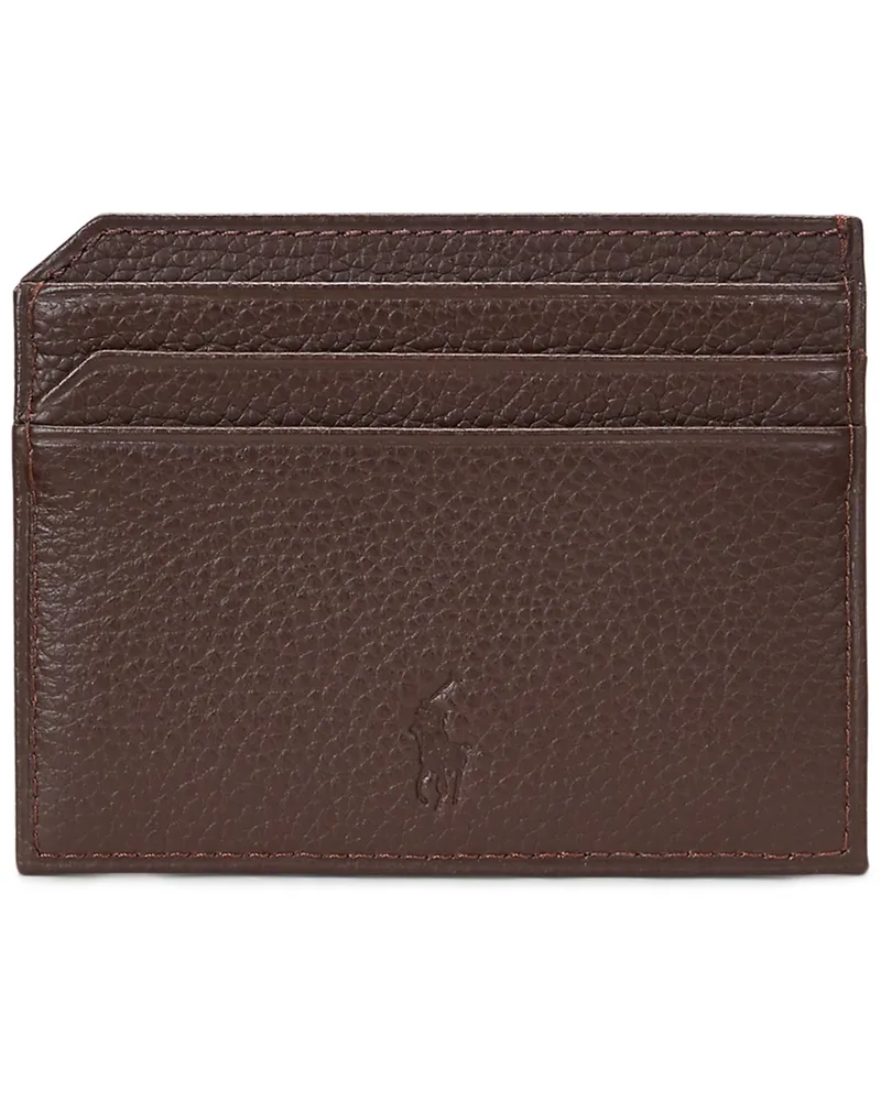 Ralph Lauren Cardholder aus genarbtem Leder in Braun