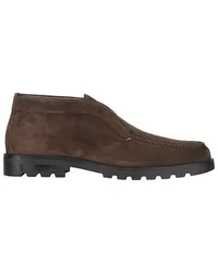 Santoni Loafer aus Wildleder mit Profilsohle Braun