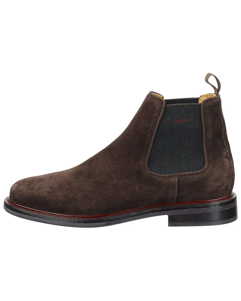 Gant Chelsea Boots aus weichen Veloursleder in Dunkelbraun