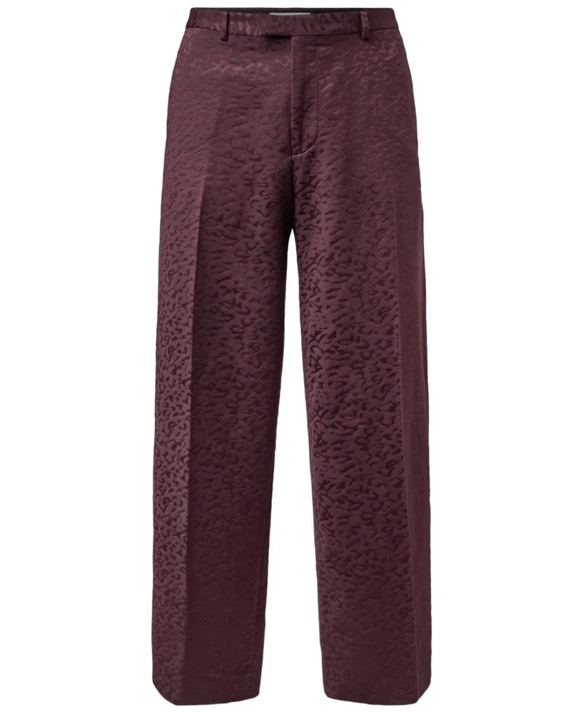 Drykorn Festliche Jaquard-Anzughose mit Spitzfasson, Relaxed Fit in Bordeaux