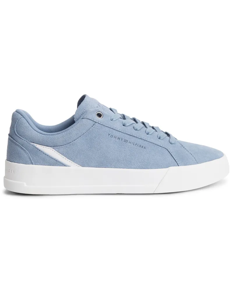 Tommy Hilfiger Sneaker aus Veloursleder mit Label-Schriftzug in Blau