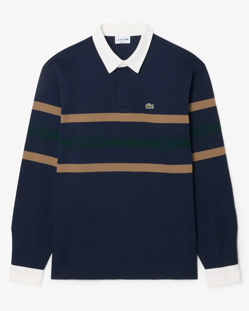 Lacoste Langarm-Poloshirt aus Baumwoll-Piqué, Relaxed Fit in Marine