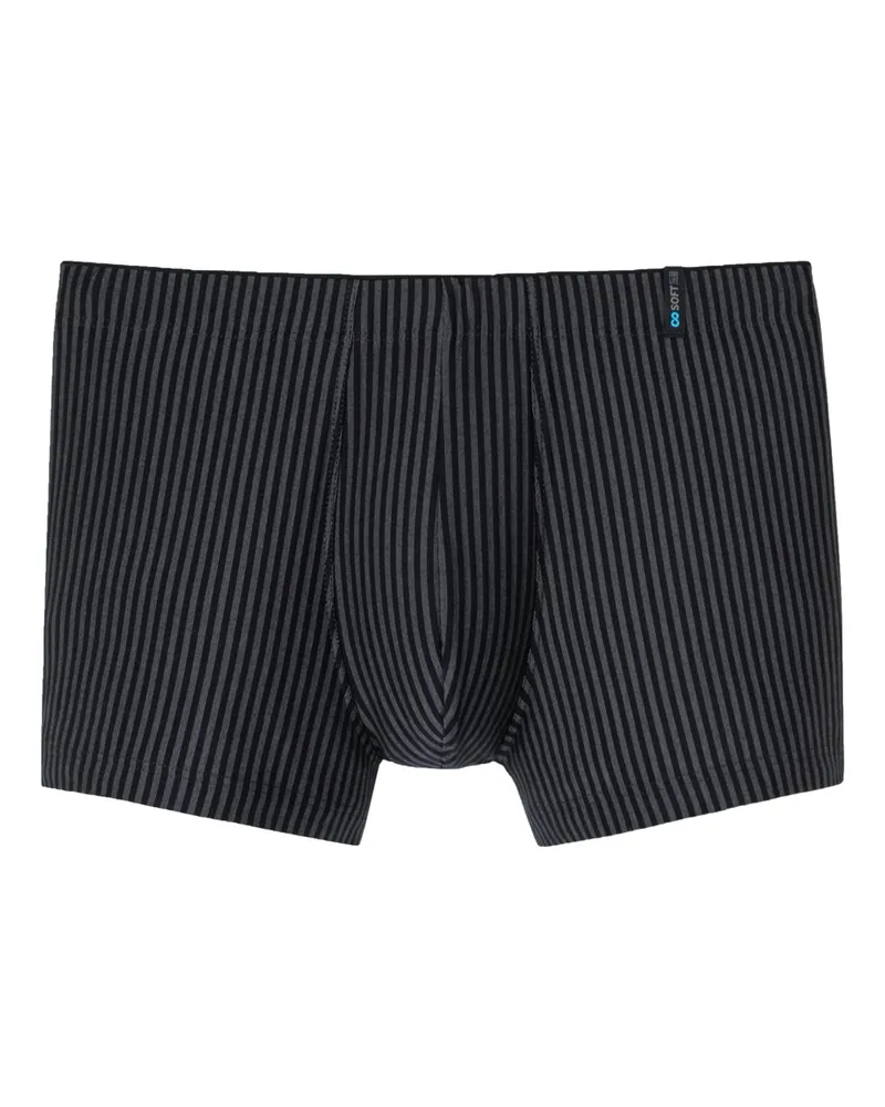 Schiesser Shorts aus Modal und Stretch mit Streifenmuster in Schwarz
