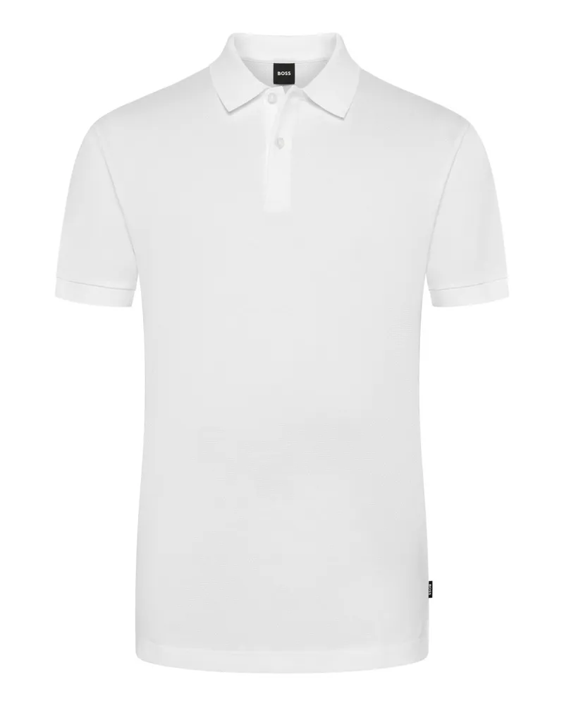 HUGO BOSS Unifarbenes Piqué-Poloshirt aus Baumwolle in Weiß