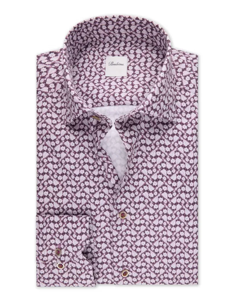 Stenströms will-Hemd mit floralem Print, Slimline in Rot