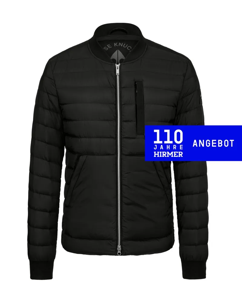 Moose Knuckles Leichte High Performance Daunenjacke mit Collegekragen Schwarz