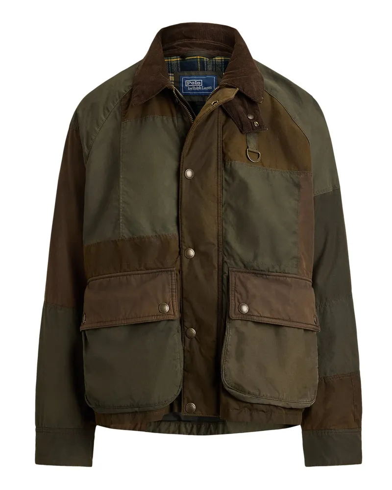Ralph Lauren Wachsjacke im Patchwork-Look mit Cordkragen in Multicolor