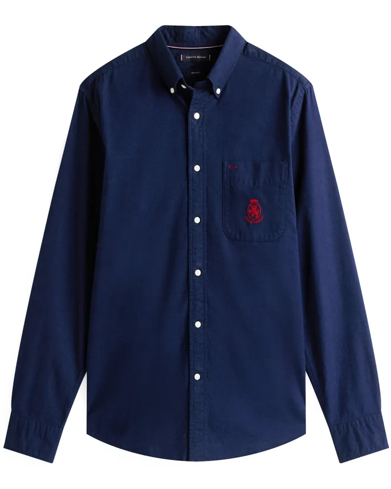 Tommy Hilfiger Oxfordhemd mit Stickerei und Brusttasche, Regular Fit in Marine