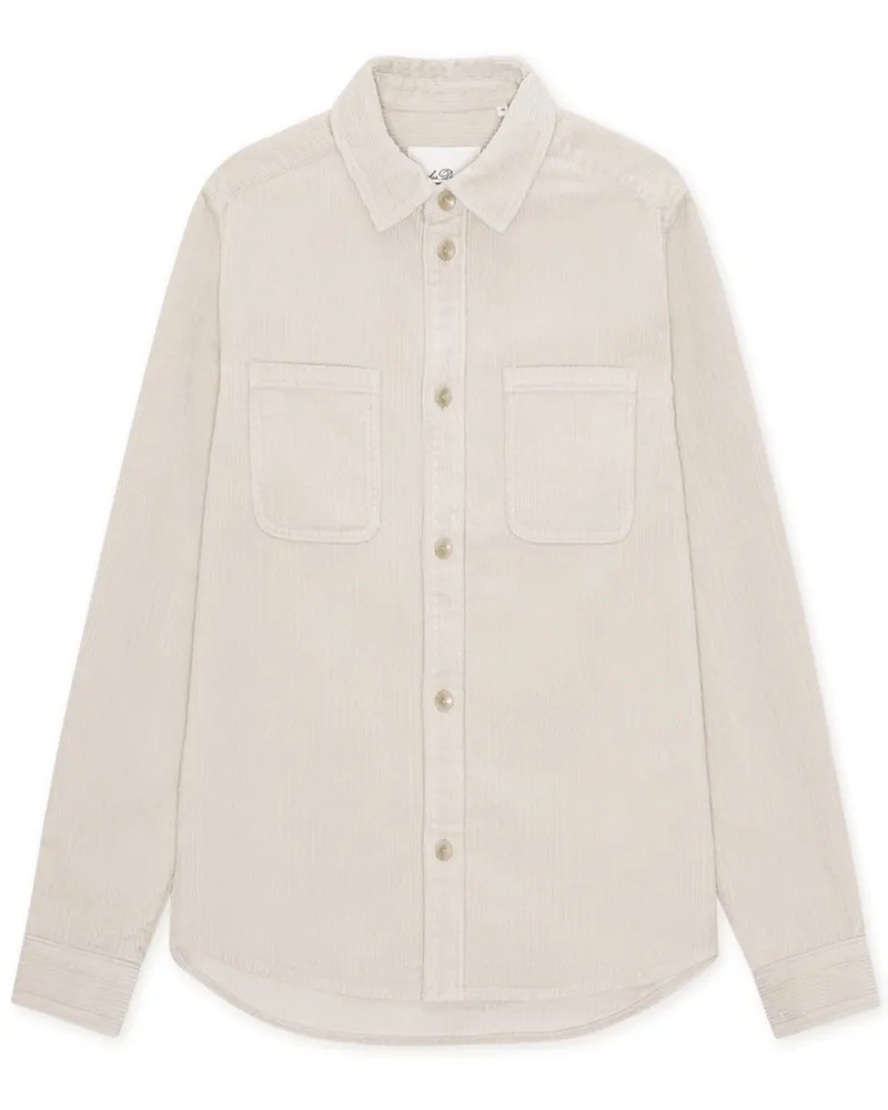 LES DEUX Softes Overshirt in Cord-Qualität mit Hemdkragen, Regular in Beige