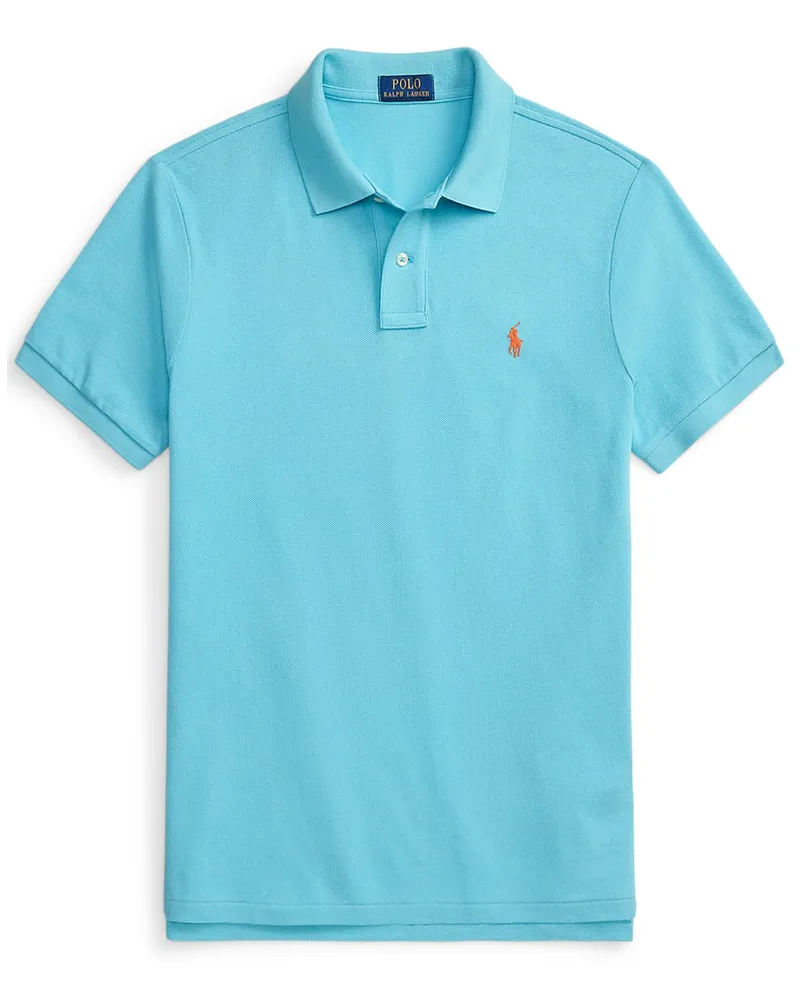 Ralph Lauren Piqué-Poloshirt aus Baumwolle mit Logo-Stickerei, Slim Fit in Türkis
