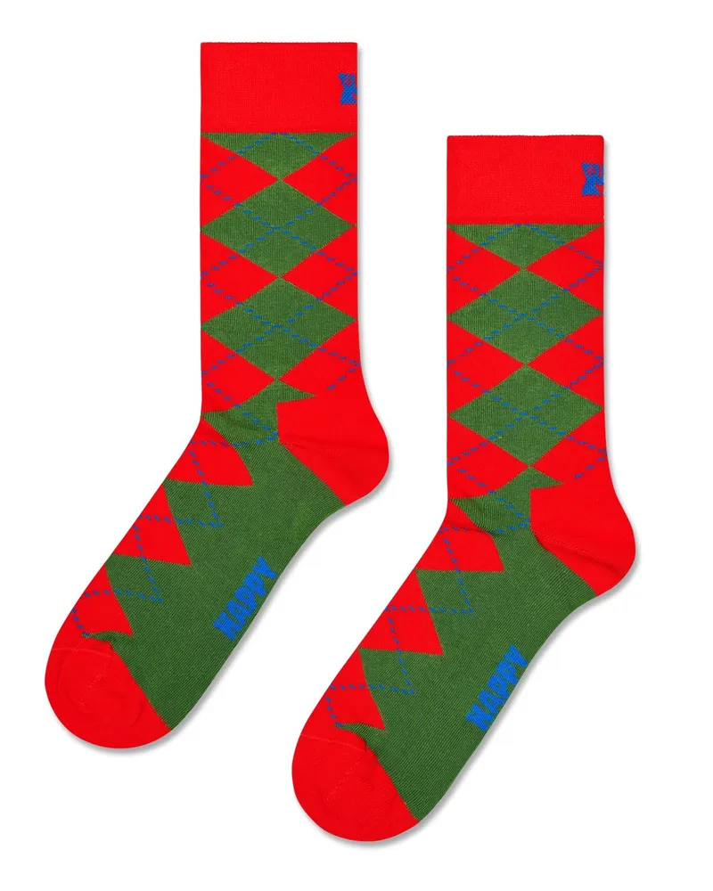 Happy Socks Socken mit Karo und Stretch in Rot