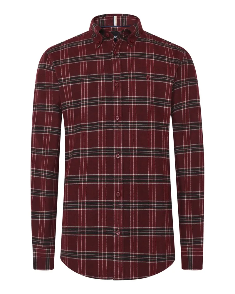 HUGO BOSS Softes Flanellhemd mit Karomuster in Rot