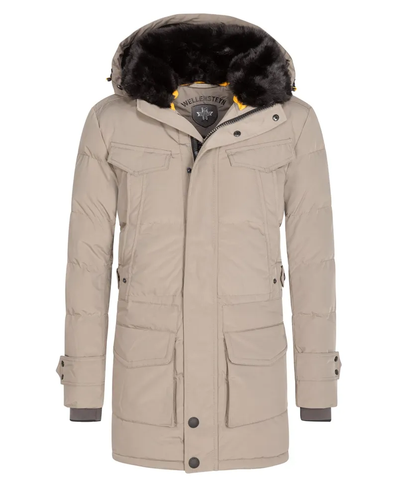 Wellensteyn Funktionale Steppjacke Seamaster mit abnehmbarer Kapuze in Beige