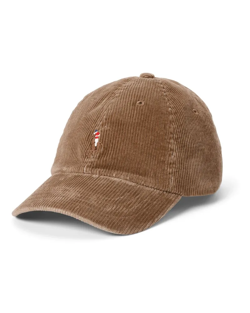 Ralph Lauren Cap in Cord-Qualität mit Logo-Stickerei in Braun