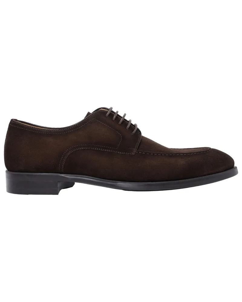 Magnanni Derby-Schnürer Madison aus weichem Veloursleder in Dunkelbraun