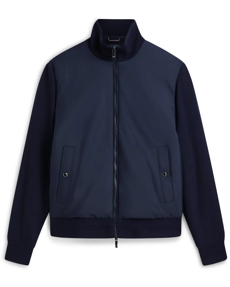 Tommy Hilfiger Hybrider Sweat-Blouson mit Nylon-Vorderseite in Marine