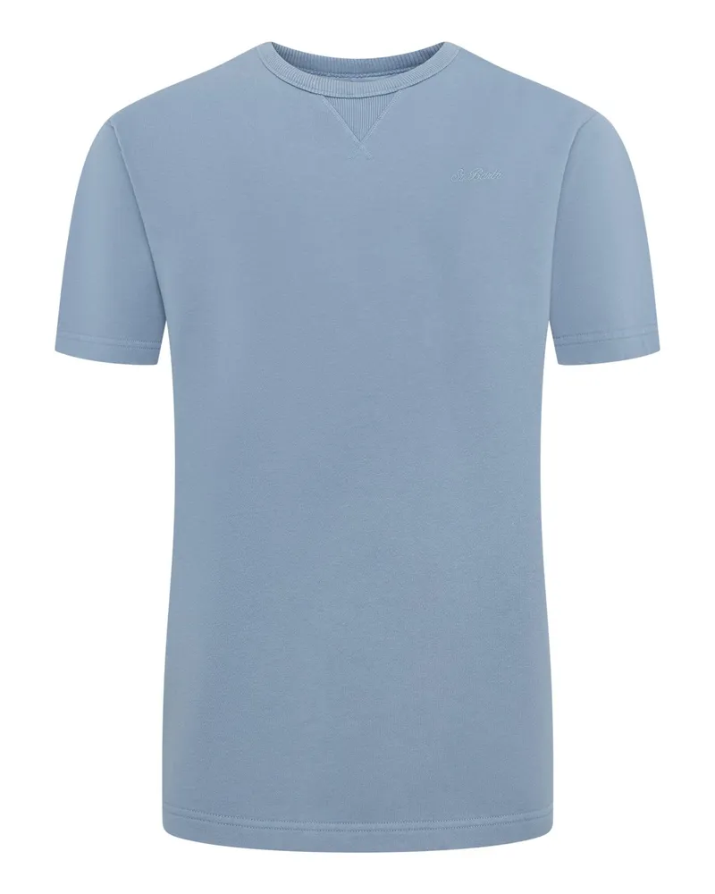 MC2 Saint Barth Leichtes T-Shirt aus Baumwolle mit O-Neck in Hellblau