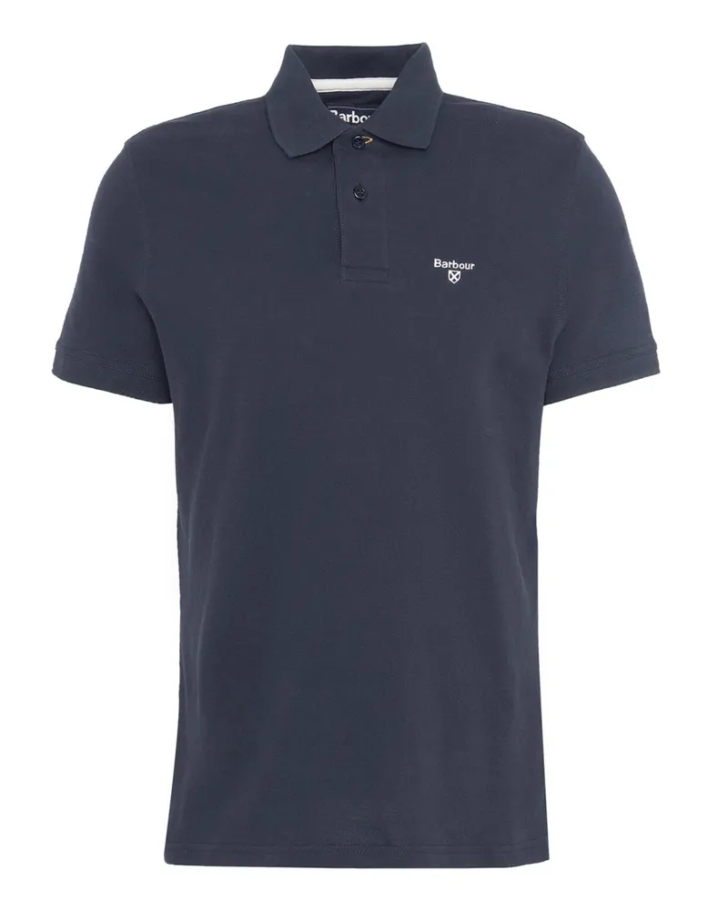 Barbour Unifarbenes Piqué-Poloshirt mit Logo-Stickerei, Tailored Fit in Marine
