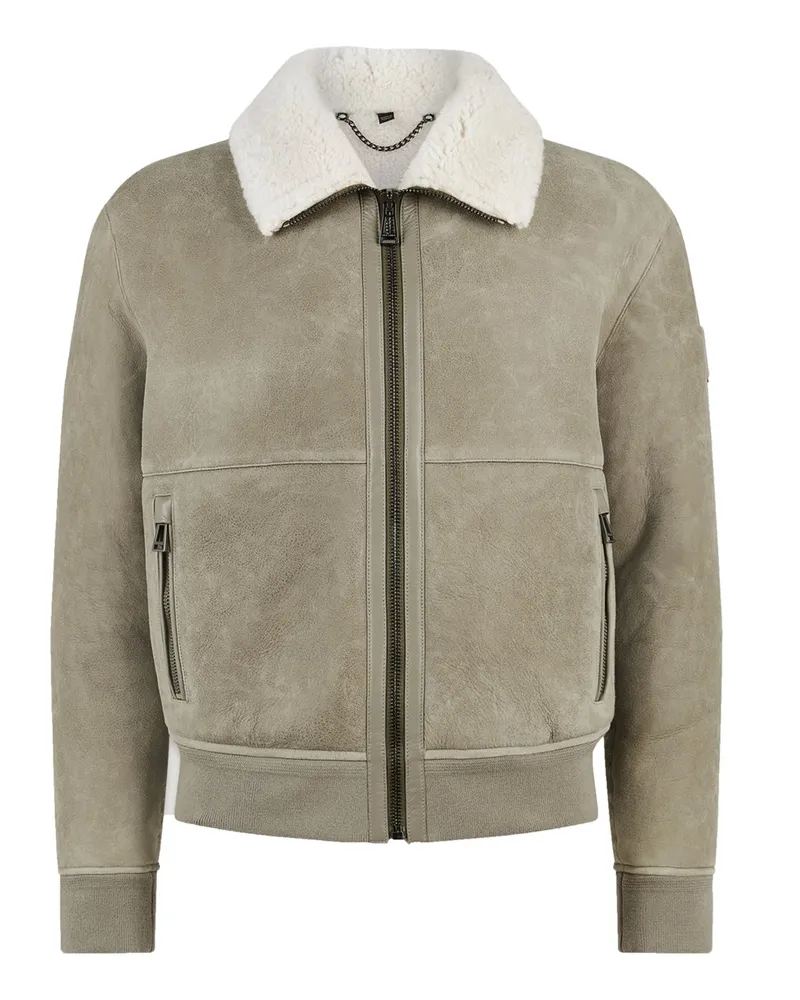 Belstaff Shearling-Jacke Trace in Bomberjacken-Silhouette in Natur