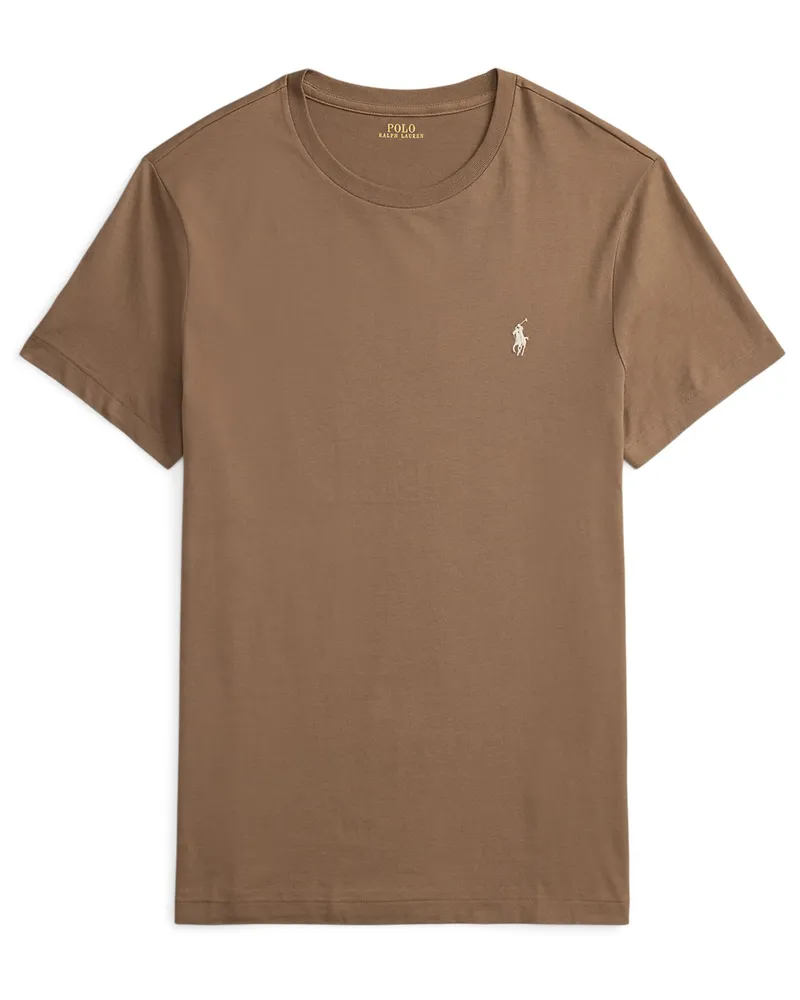 Ralph Lauren Leichtes T-Shirt mit Pony-Stickerei, Custon Slim Fit in Cognac
