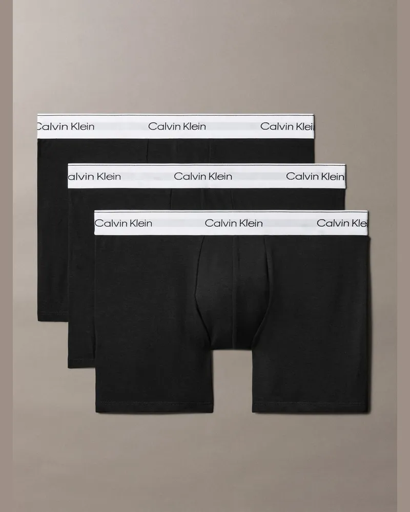 Calvin Klein 3er Pack Boxer-Briefs mit Label-Bund und Stretch in Schwarz