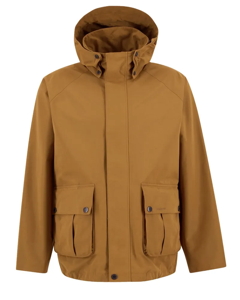 Barbour Wasserdichte Jacke Re-Engineered Wading Spey mit Kapuze in Braun