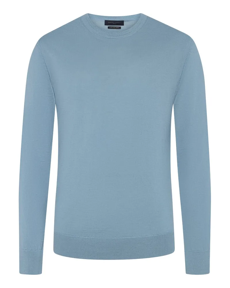 Daniele Fiesoli Leichter Pullover aus Merinowolle mit O-Neck in Hellblau