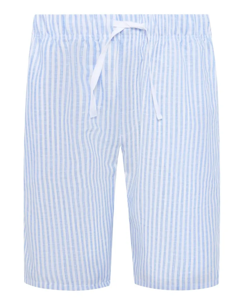 Novila Pyjamashorts aus Leinen-Baumwoll-Mix in Hellblau