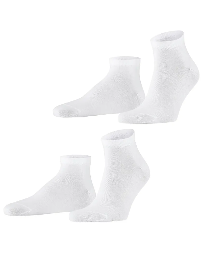 Falke 2er-Pack Sneakersocken aus Feinripp-Baumwolle in Weiß