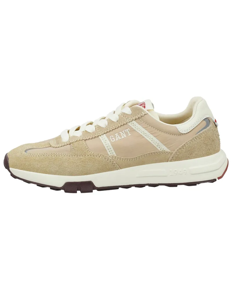 Gant Sportlicher Sneaker aus Veloursleder und Mesh im Runner-Look in Beige