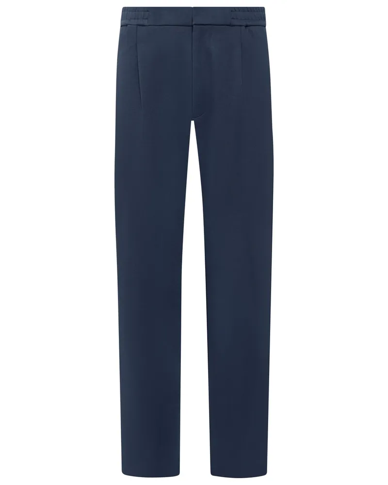 Calvin Klein Jerseyhose mit Dehnbund und Bundfalte, Slim Tapered Fit in Marine