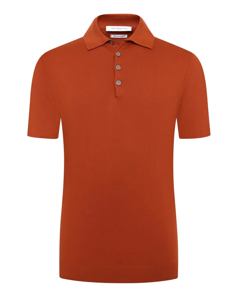 Daniele Fiesoli Softes Strick-Poloshirt aus Gizah-Baumwolle in Orange