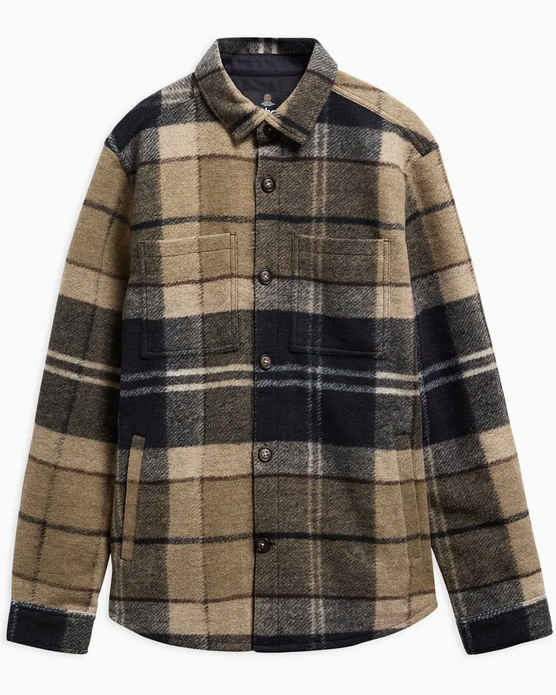 Barbour Overshirt aus einem Woll-Mix mit Tartan-Muster in Beige