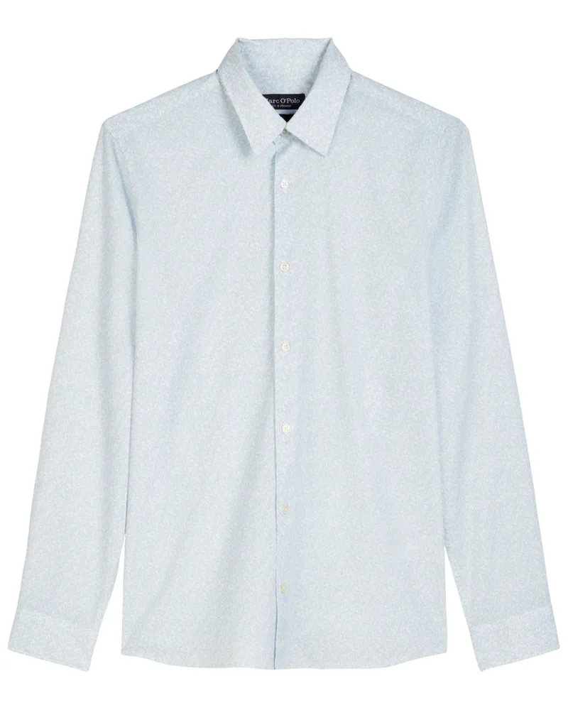 Marc O'Polo Gemustertes Hemd aus Baumwolle, Shaped Fit in Hellblau
