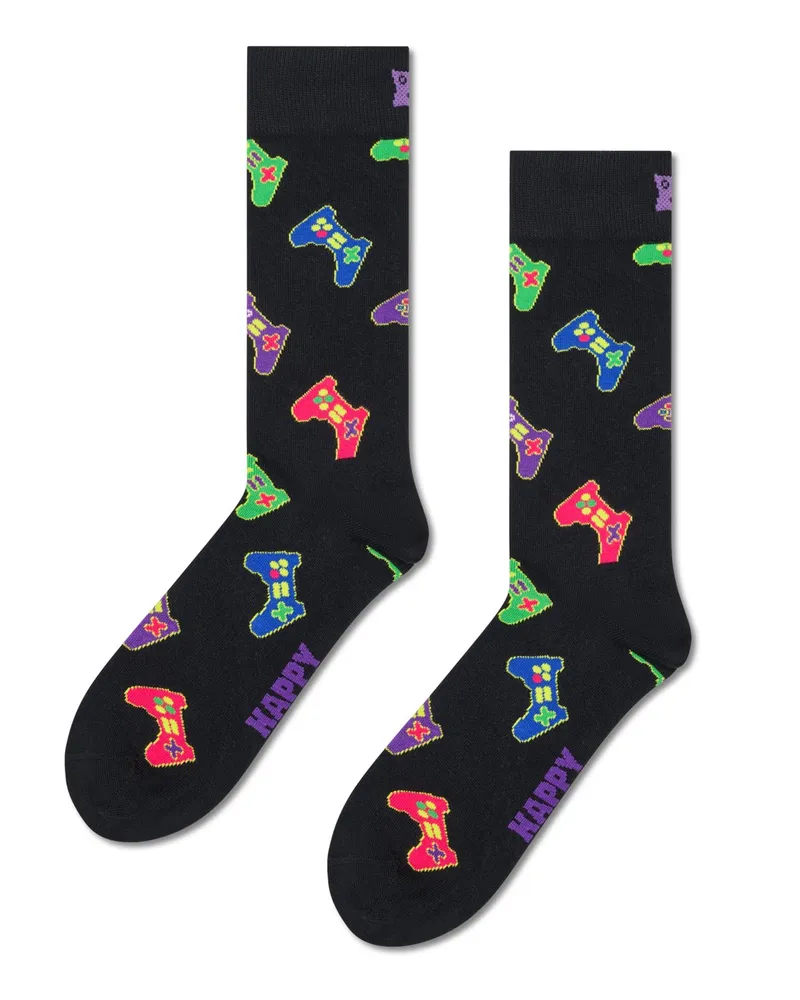 Happy Socks Socken mit Game Controller-Motiven in Schwarz
