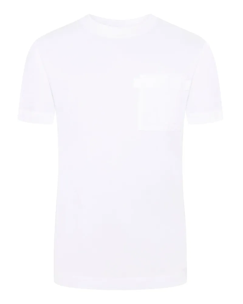 Barbour Unifarbenes Stretch-T-Shirt mit aufgesetzter Brusttasche, Relaxed Fit in Weiß