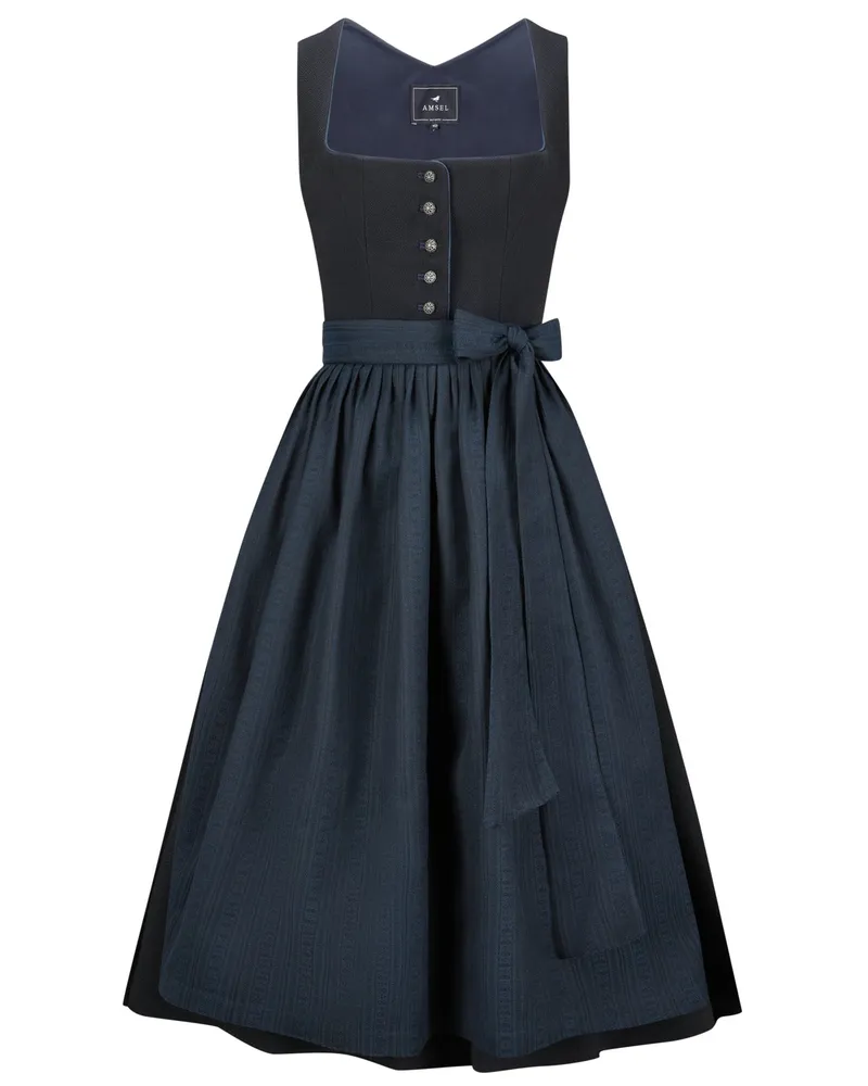 Amsel Langes Dirndl Klara mit tonaler Schürze in Blau