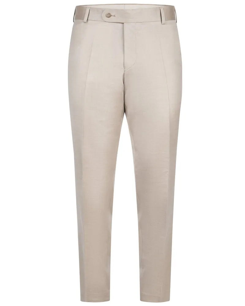 Wilvorst Festliche Hose aus einem Schurwoll-Mix, Drop 8, Super Slim Fit in Beige