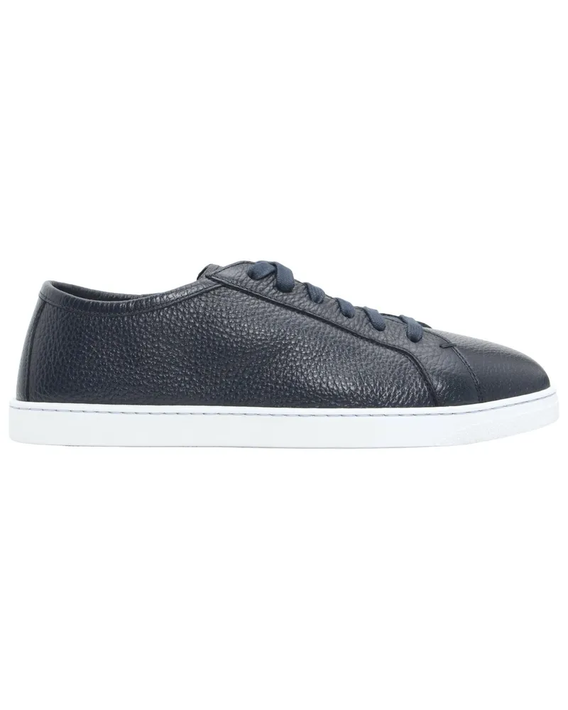Magnanni Leichter Low Top Sneaker aus genarbtem Leder in Marine