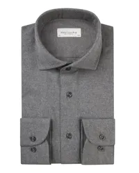 Profuomo Flanellhemd mit Haifischkragen, Slim Fit Grau