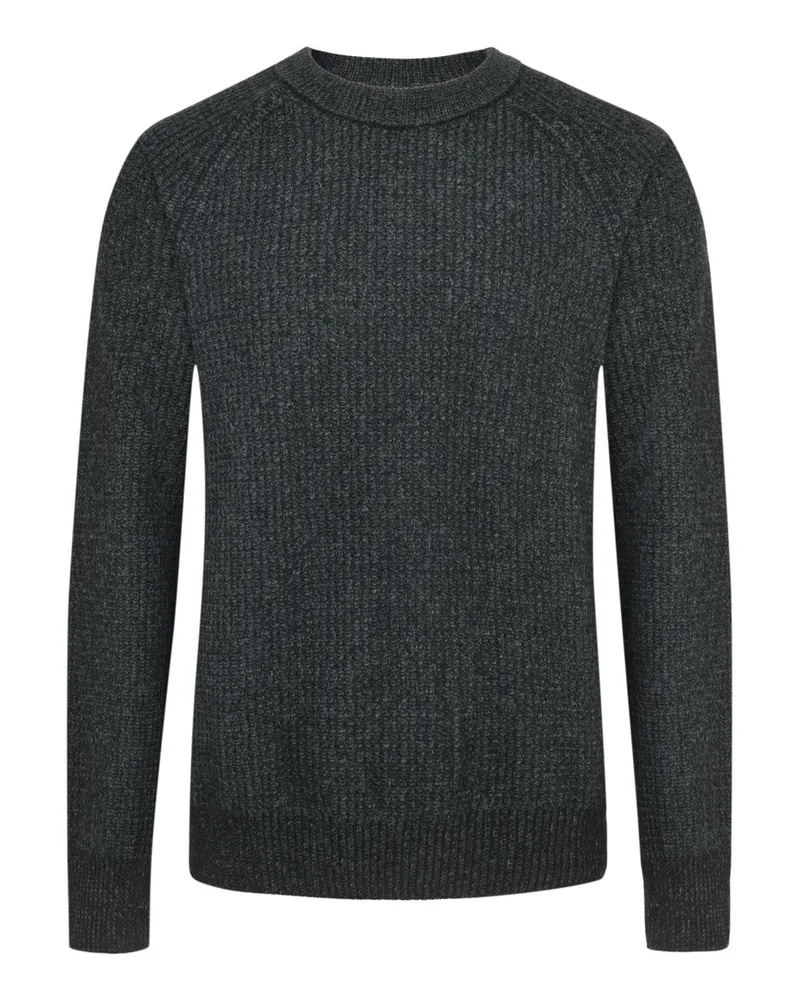 HUGO BOSS Leichter Pullover aus einem Woll-Mix mit Raglanärmeln in Schwarz