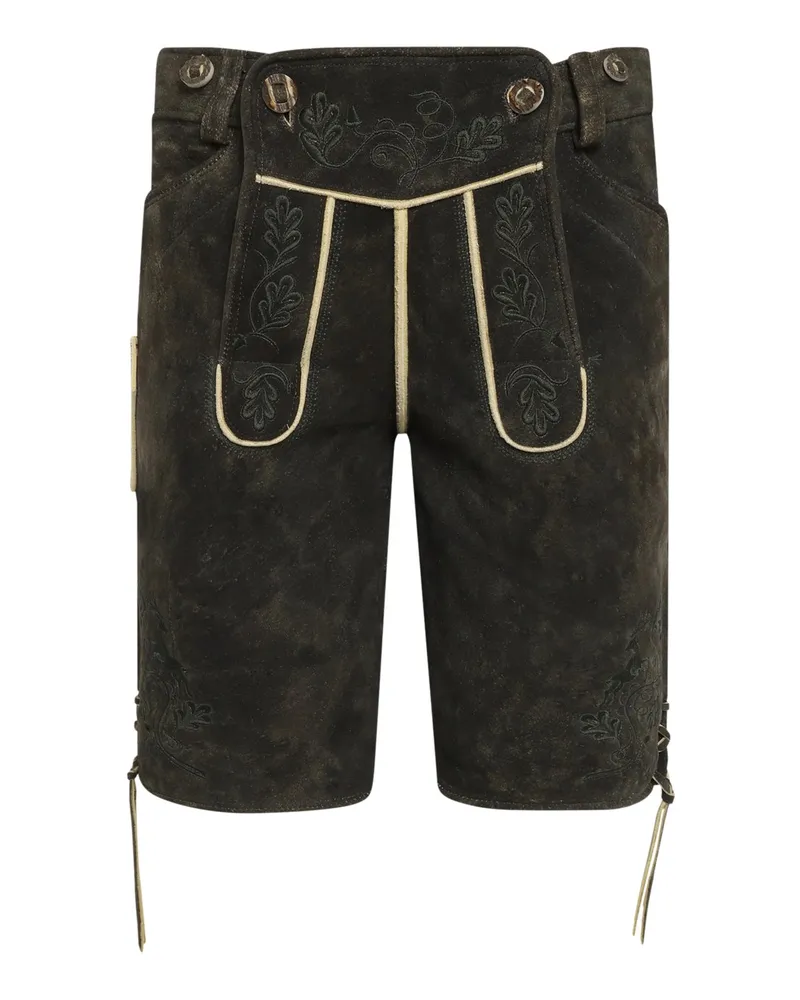 Spieth & Wensky Traditionelle Steirerbua-Lederhose aus edlem Hirschleder in Braun