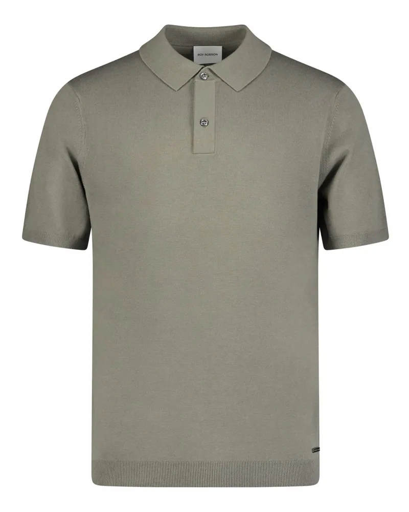 Roy Robson Leichtes Glattstrick-Poloshirt aus einem Baumwoll-Mix, Regular Fit in Khaki