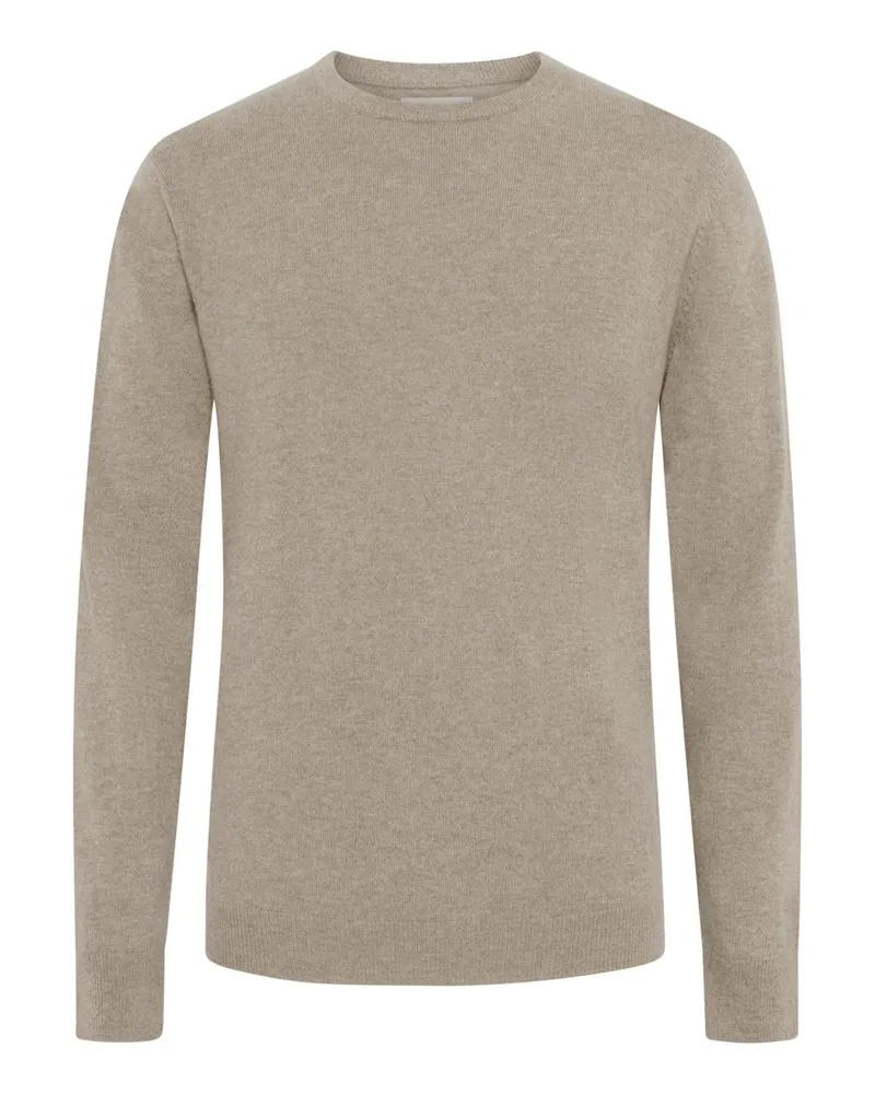 Tom Rusborg Leichter Rundhalspullover aus Kaschmir in Beige