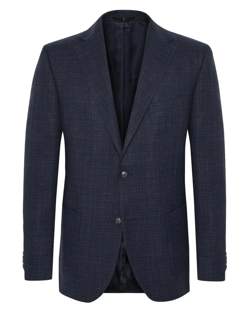 Dressler Einreiher-Sakko aus Schurwolle-Leinen-Mix in Marine