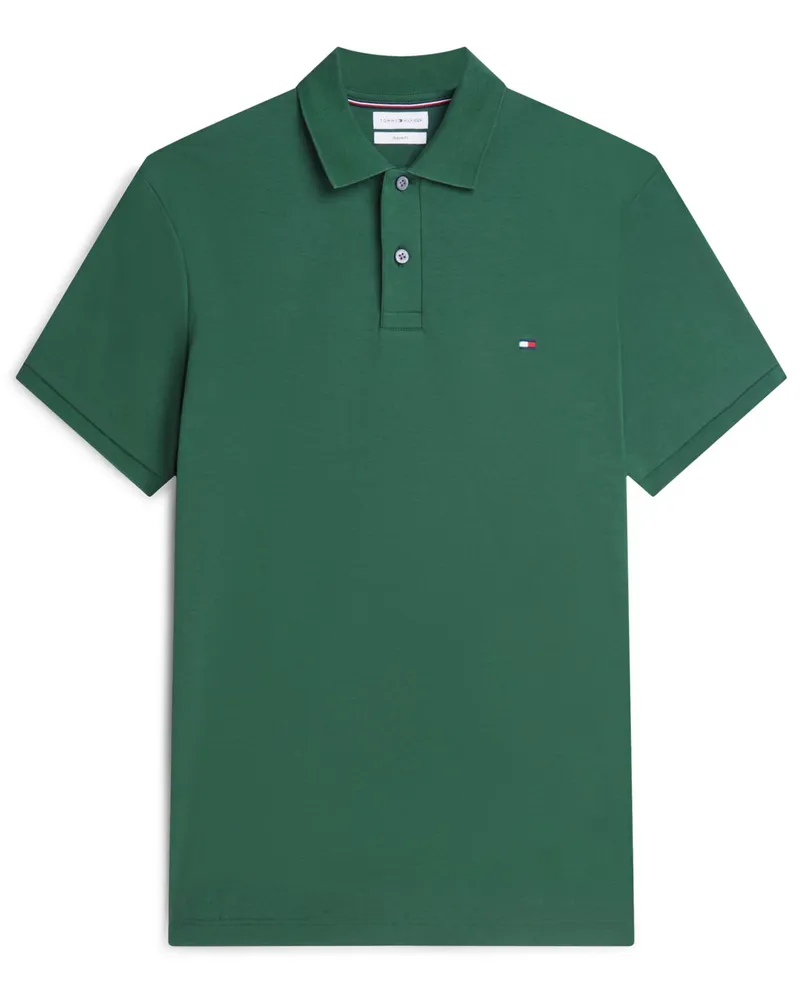 Tommy Hilfiger Piqué-Poloshirt aus Baumwolle mit Logo-Stickerei, Regular Fit in Tanne