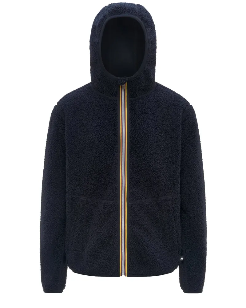 K-Way Fleecejacke mit Kapuze, Regular Fit in Blau