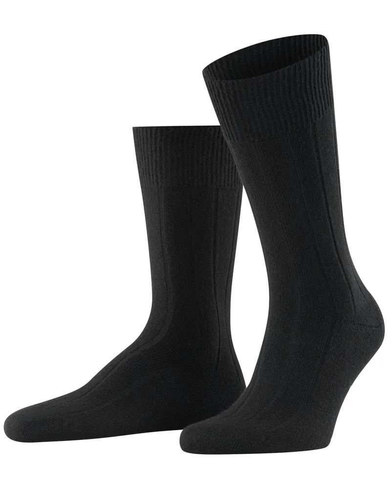 Falke Wadenhohe Socken aus Merino-Kaschmir-Mix im Rippstrick in Schwarz